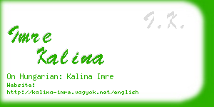 imre kalina business card